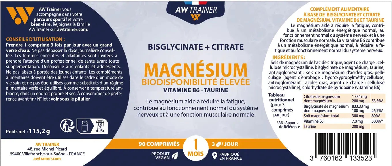 Magnésium - AW Trainer (Nouvelle formule)