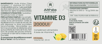 Vitamine D3 Spray 2000 UI - Althéa Nutrition 